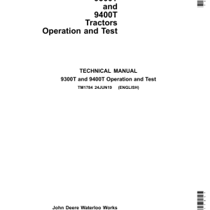 John Deere 9300T, 9400T Tractors Technical Repair Manual - Image 3