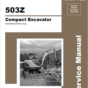 Gehl GE 503Z, GE 603 Mini Excavator Repair Service Manual