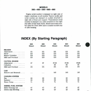 Case 385, 485, 585, 685, 885 Tractors Repair Manual