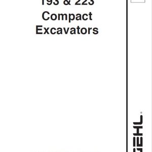 Gehl GE 153, GE 193, GE 223 Excavator Repair Service Manual - Image 4