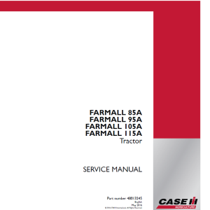 Case Farmall 85A, 95A, 105A, 115A Tractor Service Repair Manual - Image 3