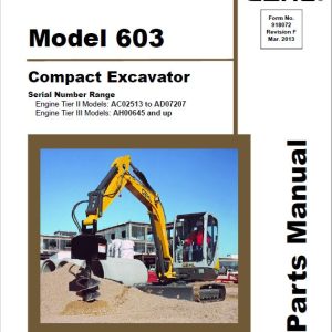 Gehl GE 503Z, GE 603 Mini Excavator Repair Service Manual - Image 3