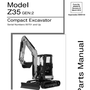 Gehl Z35 Gen 2, Mustang 350Z Nxt 2 Compact Excavator Repair Service Manual - Image 3