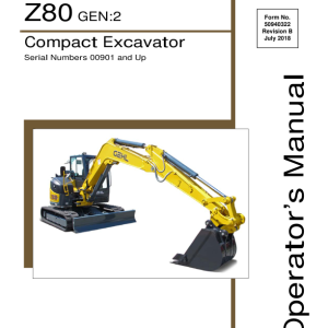 Gehl Z80 Gen 2, Mustang 800Z Nxt 2 Compact Excavator Repair Service Manual - Image 2