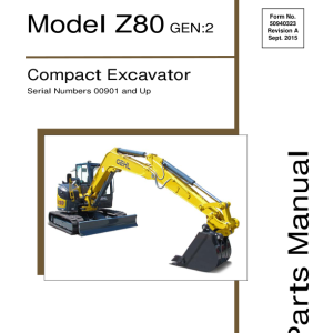 Gehl Z80 Gen 2, Mustang 800Z Nxt 2 Compact Excavator Repair Service Manual - Image 3