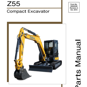 Gehl Z55, Mustang 550Z Compact Excavator Repair Service Manual - Image 3