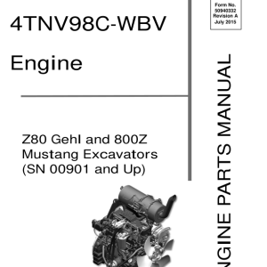 Gehl Z80 Gen 2, Mustang 800Z Nxt 2 Compact Excavator Repair Service Manual - Image 4