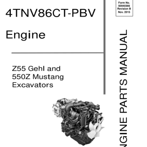 Gehl Z55, Mustang 550Z Compact Excavator Repair Service Manual - Image 4