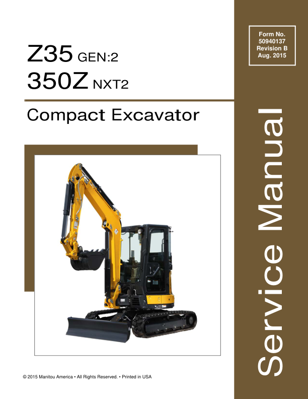 Gehl Z35 Gen 2, Mustang 350Z Nxt 2 Compact Excavator Repair