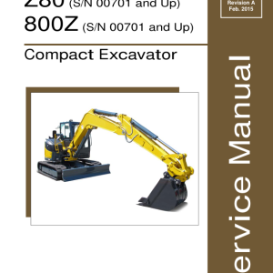 Gehl Z80, Mustang 800Z Compact Excavator Repair Service Manual