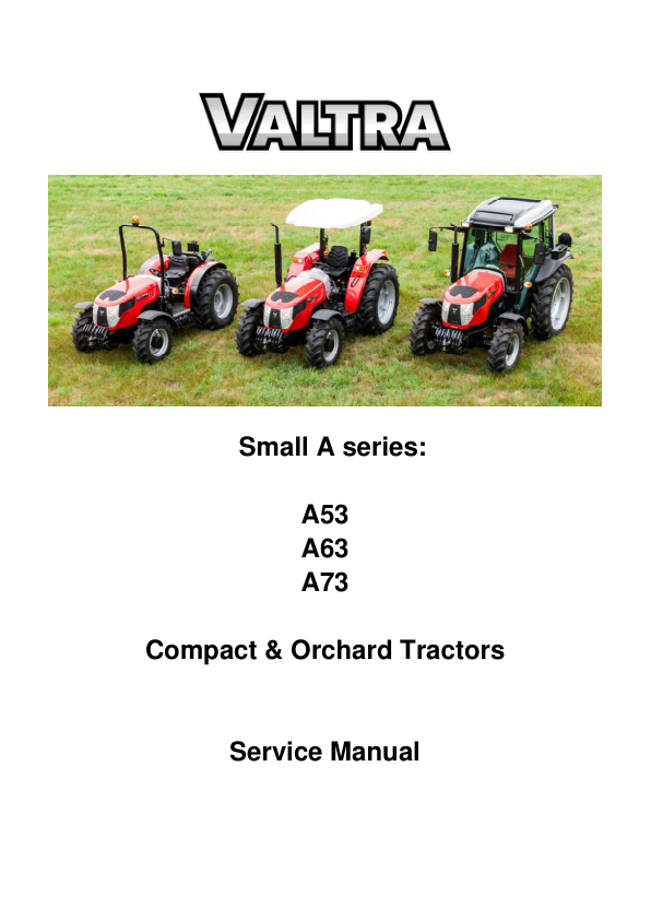 Valtra A53, A63, A73 Compact & Orchard Tractors Repair Manual