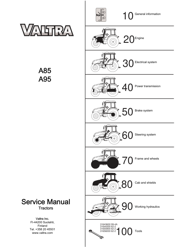 Valtra A85, A95 Tractors Service Repair Manual