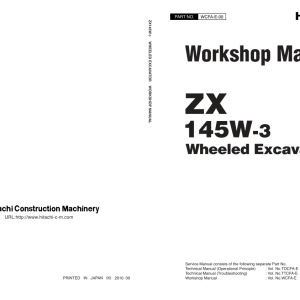 Hitachi ZX145W-3 Wheel Excavator Service Repair Manual