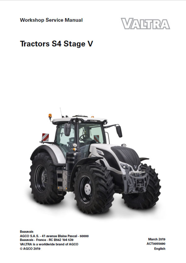 Valtra S274, S294, S324, S354, S374, S394 (Stage V) Tractors Repair Manual
