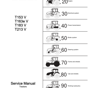 Valtra T153V, T163eV, T183V, T213V Tractors Repair Manual