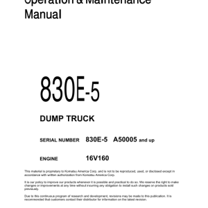 Komatsu 830E-5 Dump Truck Service Repair Manual - Image 2