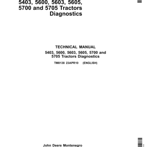 John Deere 5403, 5600, 5603, 5605, 5700, 5705 Tractors Repair Manual (South America) - Image 2