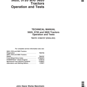 John Deere 5620, 5720, 5820 Tractors Service Repair Manual - Image 4