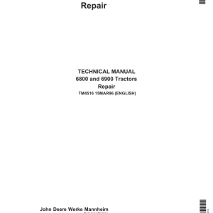 John Deere 6800, 6900, SE6100 Tractors Service Repair Manual (TM4487 & TM4516)