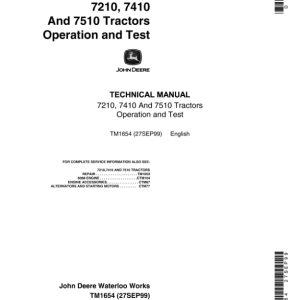 John Deere 7210, 7410, 7510 Tractors Service Repair Manual (TM1653 and TM1654) - Image 4