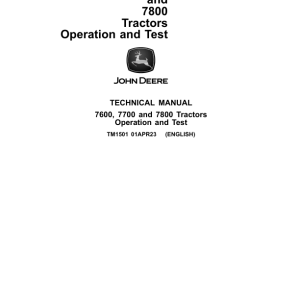 John Deere 7600, 7700, 7800 Tractors Service Repair Manual (TM1500 and TM1501) - Image 4