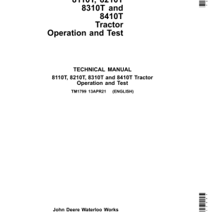 John Deere 8110T, 8210T, 8310T, 8410T Tractors Service Repair Manual - Image 2