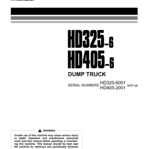 Komatsu HD325-6, HD325-6W, HD405-6, HD465-5, HD605-5, HD785-5 Dump Truck Repair Manual - Image 6