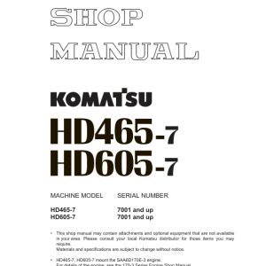 Komatsu HD465-7, HD605-7 Dump Truck Service Repair Manual - Image 2