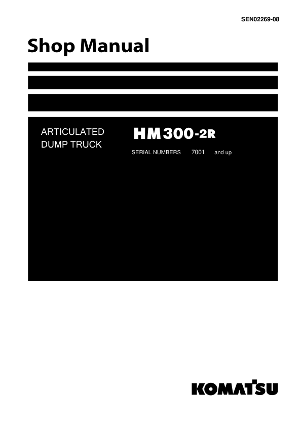 Komatsu HM300-2R Dump Truck Service Repair Manual