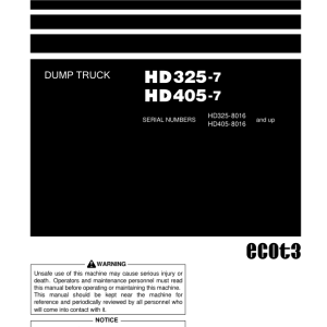 Komatsu HD325-7, HD405-7 Dump Truck Service Repair Manual - Image 3