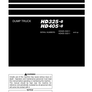 Komatsu HD325-8, HD405-8 Dump Truck Service Repair Manual - Image 8