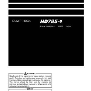 Komatsu HD785-8 Dump Truck Service Repair Manual - Image 4