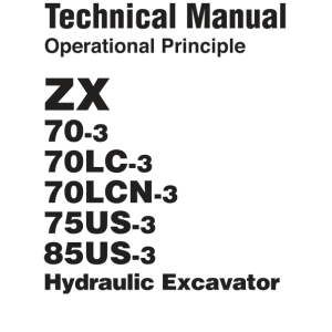 Hitachi ZX70-3, ZX70LC-3, ZX70LCN-3, ZX75US-3, ZX85US-3 Excavator Repair Manual - Image 3