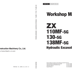 Hitachi ZX110MF-5G, ZX130-5G, ZX138MF-5G Excavator Service Repair Manual