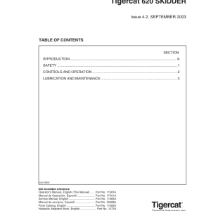 Tigercat 620 Skidder Repair Service Manual (6200111 - 6200499) - Image 5