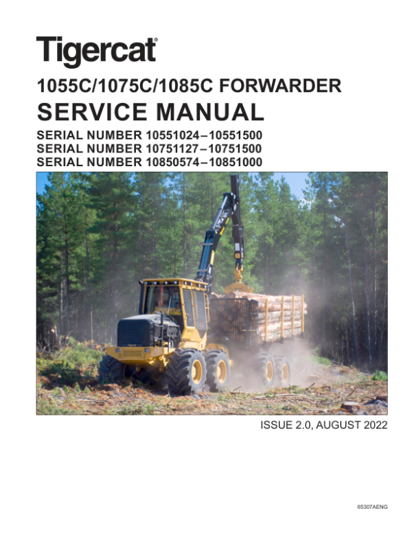 Tigercat 1055C, 1075C, 1085C Forwarder Repair Service Manual