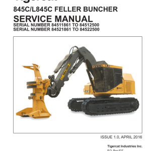 Tigercat 845C, L845C Feller Buncher Repair Service Manual