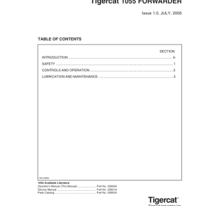 Tigercat 1045, 1055 Forwarder Repair Service Manual - Image 4