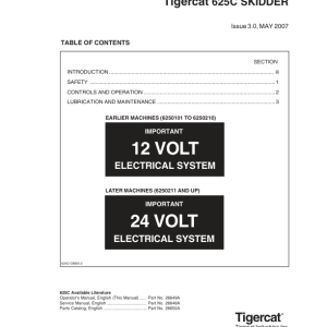 Tigercat 625C Skidder Repair Service Manual (6250101 - 6250300) - Image 4