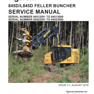 Tigercat 845D, 845T, L845D Feller Buncher Repair Service Manual