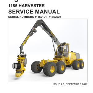 Tigercat 1185 Harvester Repair Service Manual (11850101 - 11850500)