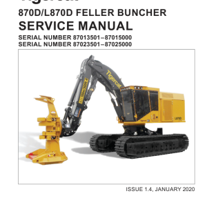 Tigercat 870D, L870D Feller Buncher Repair Service Manual