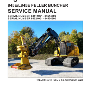 Tigercat 845E, L845E Feller Buncher Repair Service Manual