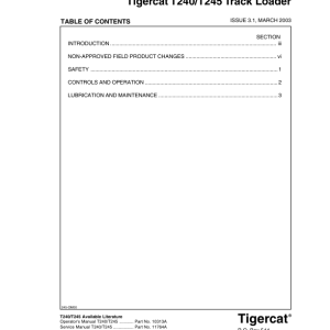 Tigercat T240, T245 Loader Repair Service Manual - Image 4