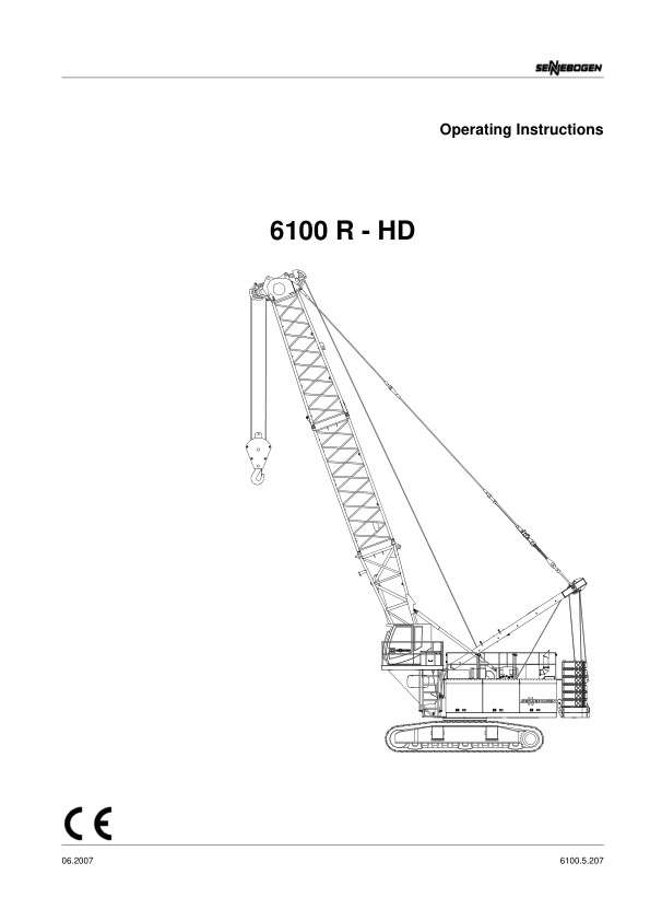 Sennebogen 6100.5.207 Operators, Maintenance and Parts Manual