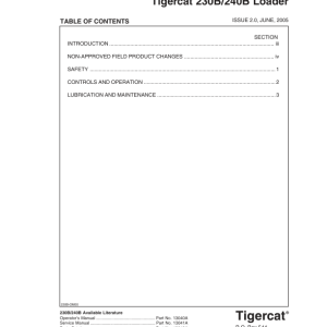 Tigercat 230B, 240B Loader Repair Service Manual - Image 5