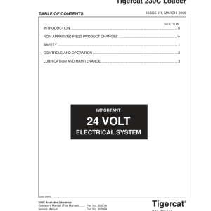 Tigercat 230C Loader Repair Service Manual (2301501 - 2301999) - Image 5