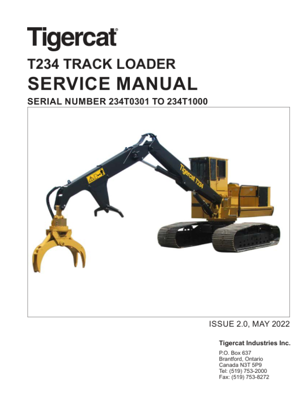 Tigercat T234 Loader Repair Service Manual