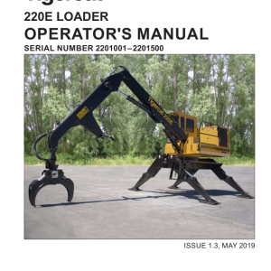 Tigercat 220E Loader Repair Service Manual (2201001 - 2201500) - Image 3