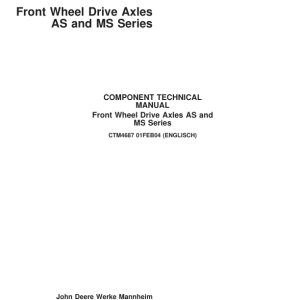 John Deere AS-2025, AS-2035, AS-2035N1, AS-2045, AS-2060, MS-2025, MS-2035, MS-2045 Axles Manual CTM4687